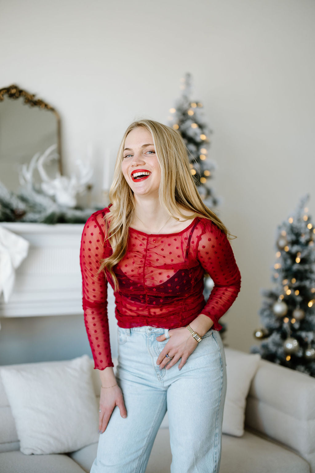 Sheer Rose Floral Top – Pinque Clothing Boutique